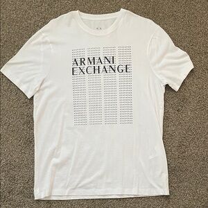 Armani Exchange White Tee with Text Design